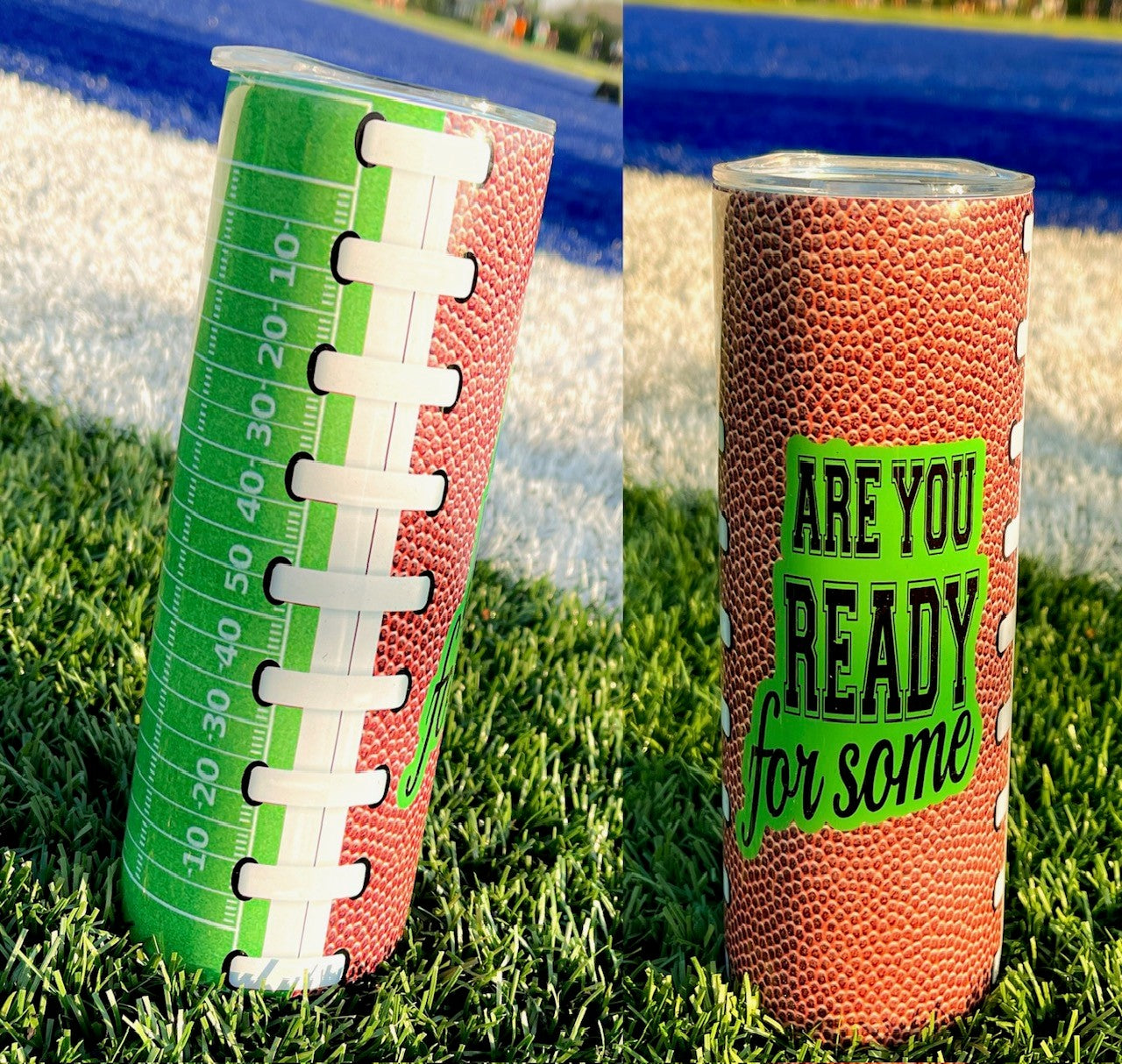 20oz Insulated Tumbler - Football - get ready for some