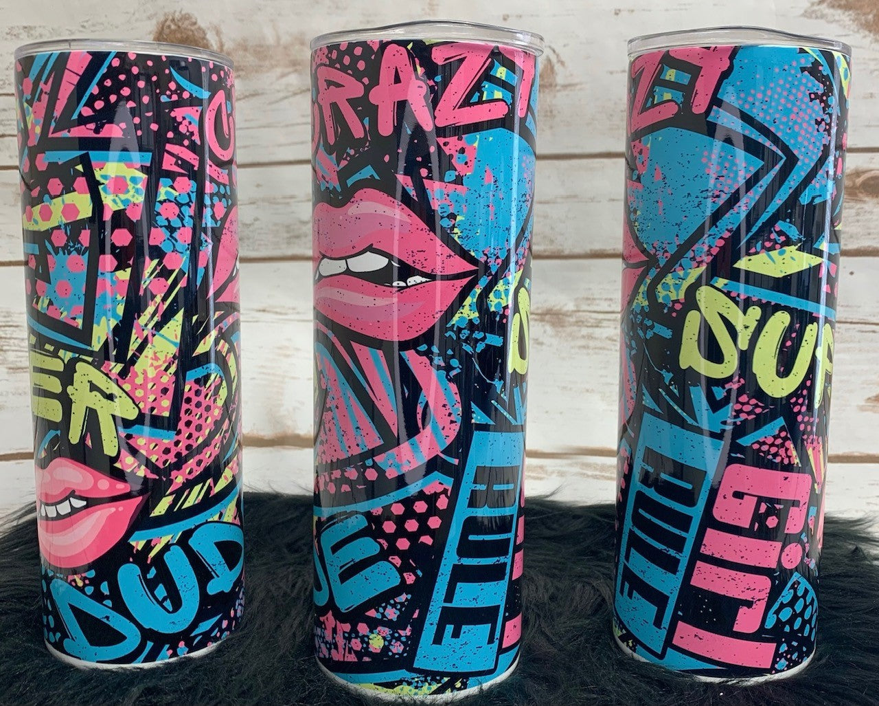 20oz Insulated Tumbler - Graffiti - Lips