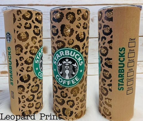 20oz Insulated Tumbler - StarBuck - Leopard Print