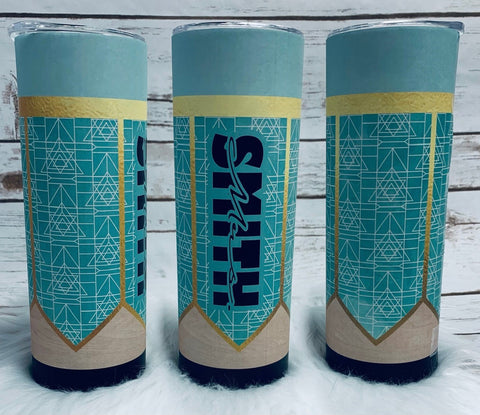 20oz Insulated Tumbler - Teacher Pencil - Teal & Gold